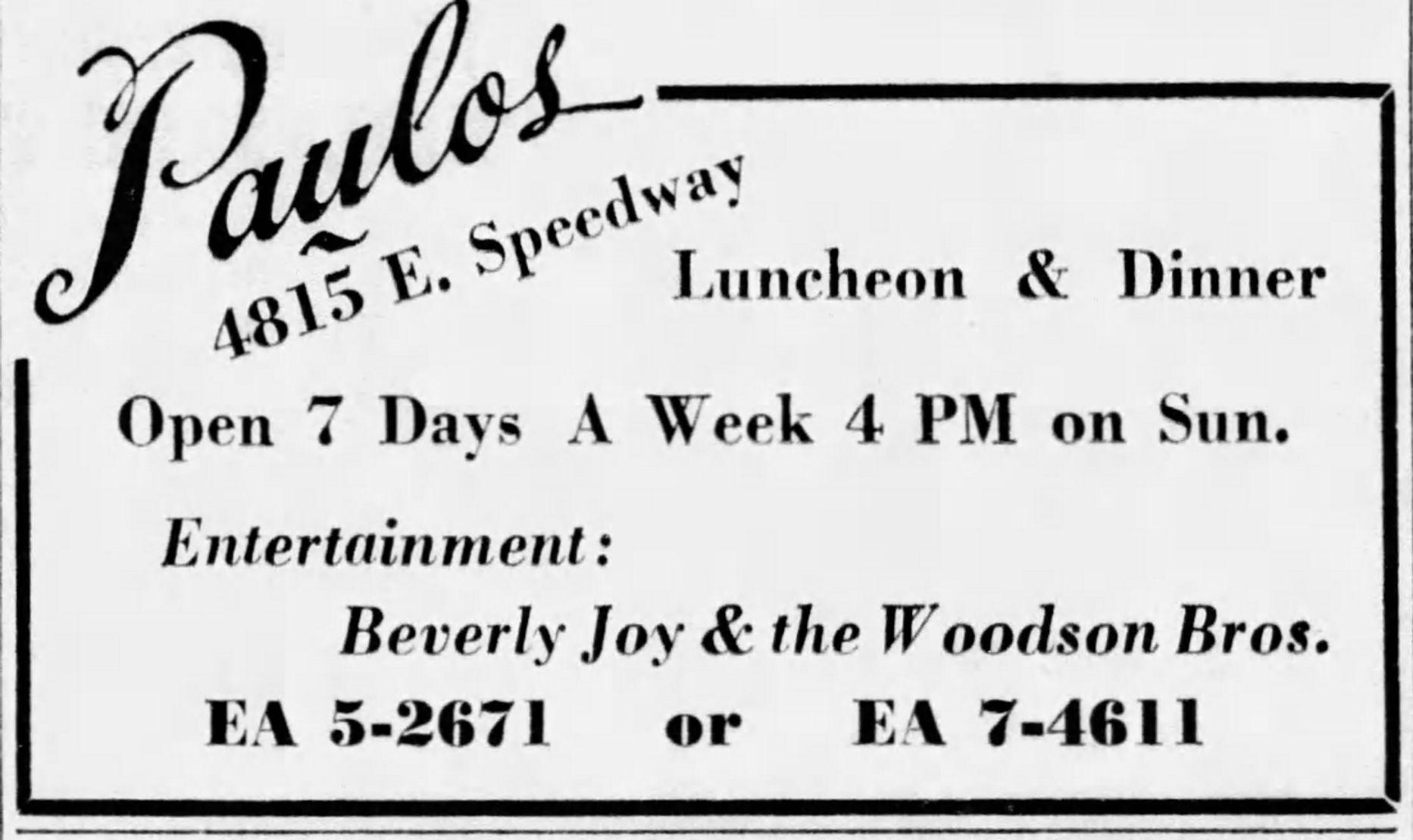 Paulos restaurant